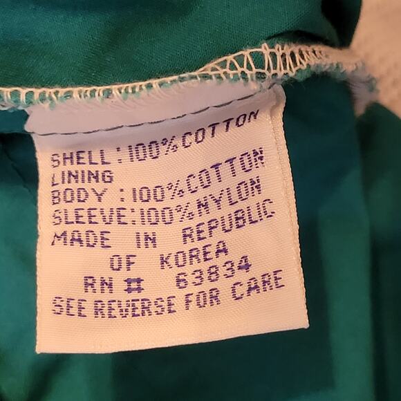 VTG 90s Aviator Micro-Tech Windbreaker Green White Vented Back Full Zip Size M - Picture 8 of 8